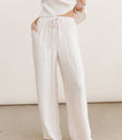 draw string waist cream pants