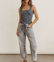 Barrel denim pants in grey