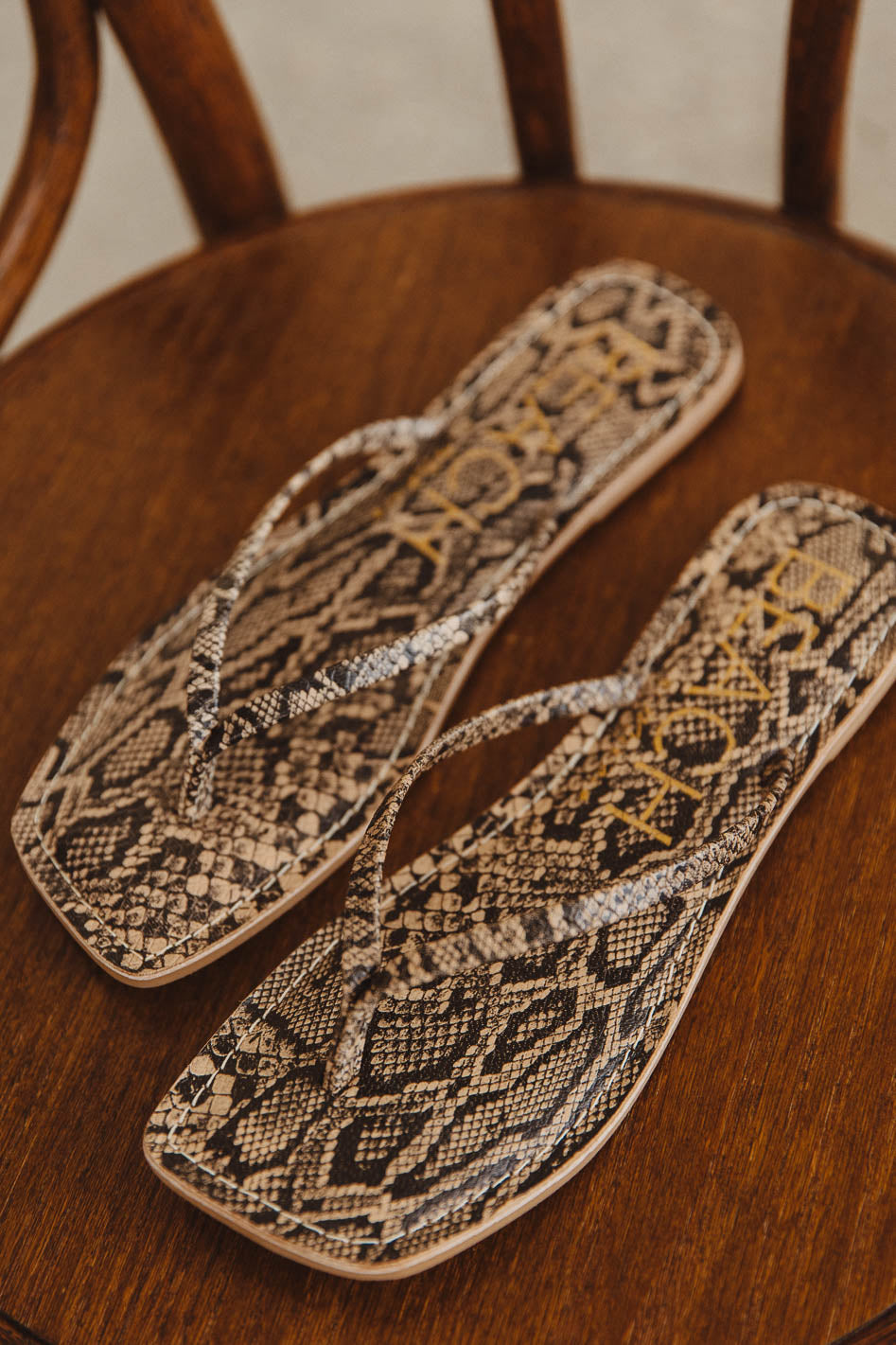 Snake print sandals