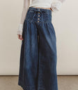 Wide legs pants in dark denim