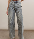 High rise denim in medium wash