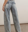 Plain color denim in medium wash
