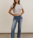 Straight legs denim in medium wash