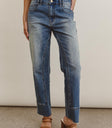 Low rise denim in medium wash