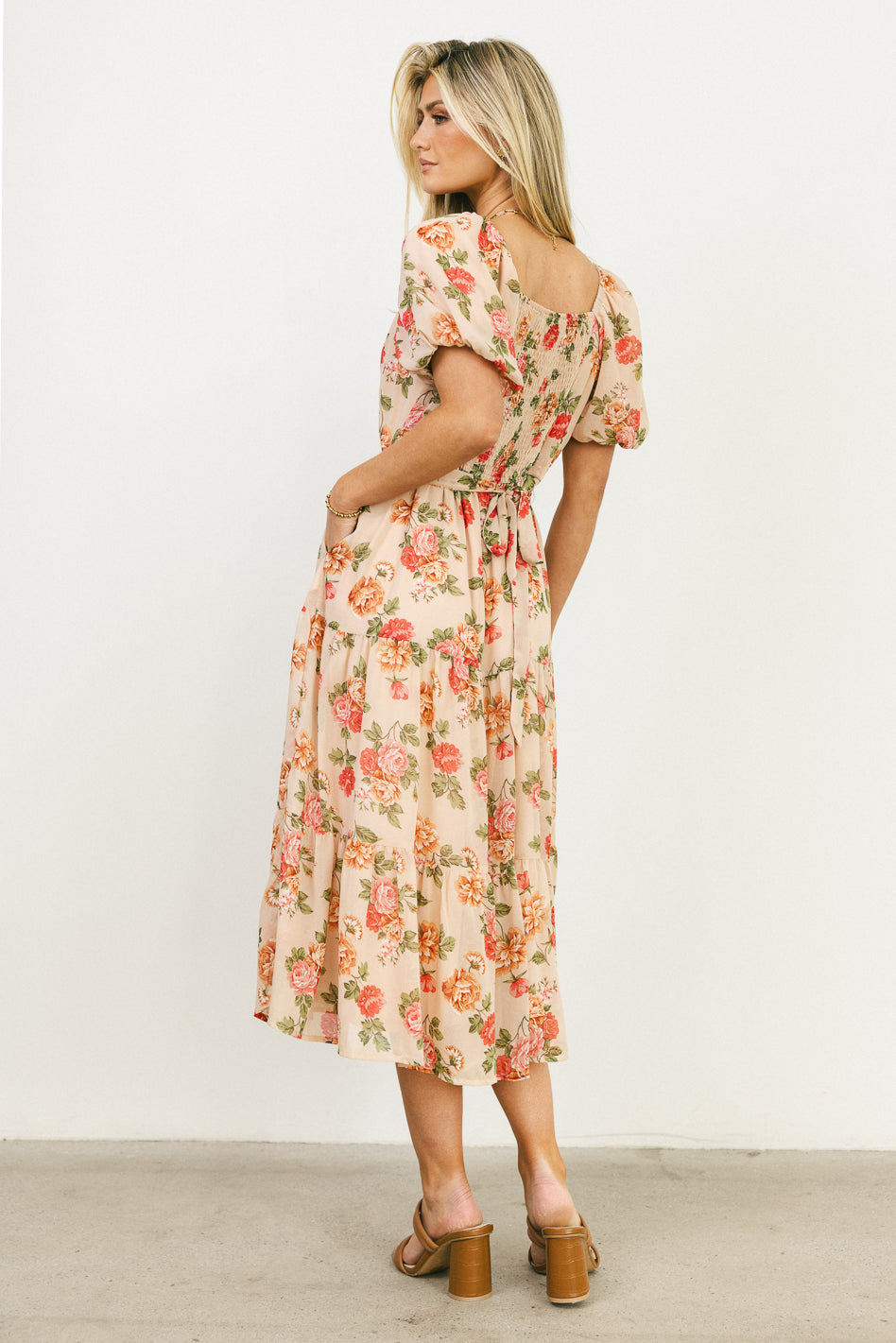 smocked back with tie