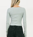 LONG SLEEVE KNIT TOP IN BABY BLUE