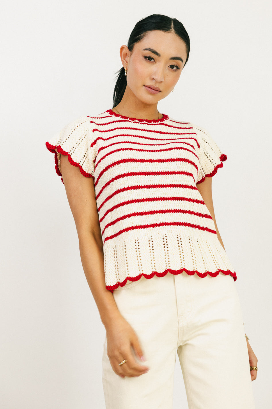 Knit top in red