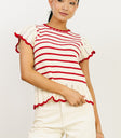 Red striped top
