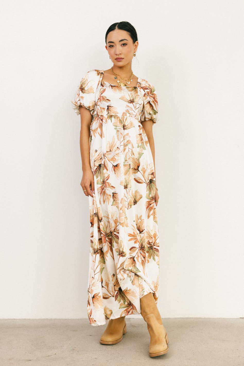 Maxi floral dress in multi color