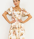 Square neck dress in multi color