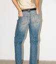 Two back pockets denim in medium wash