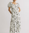 Robbie Floral Midi Dress in White