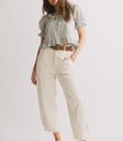 cream barrel jeans