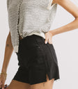 small side slit black shorts
