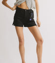 high rise black denim