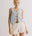 double bow tie closure on vest