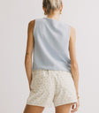 textured blue vest