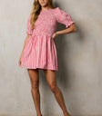RED STRIPED MINI DRESS