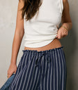striped pants with tie