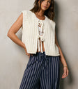 knit front tie vest