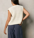 knit cardigan vest in white