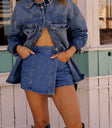 medium wash skort