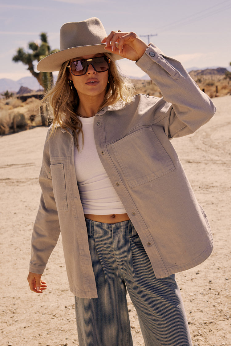 front pocket denim jacket