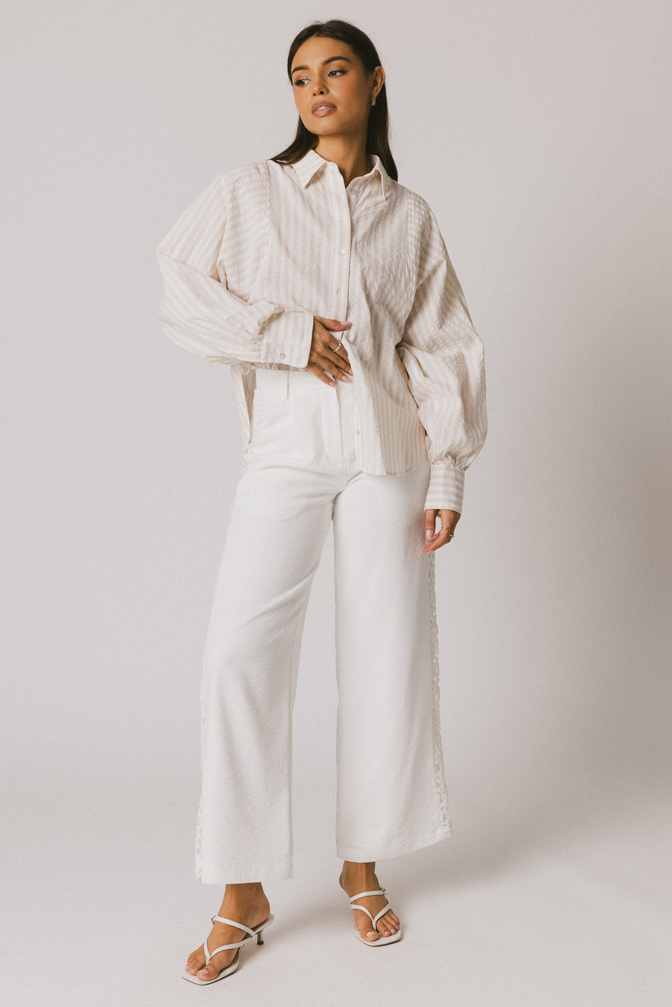 Karie Crochet Pants in White