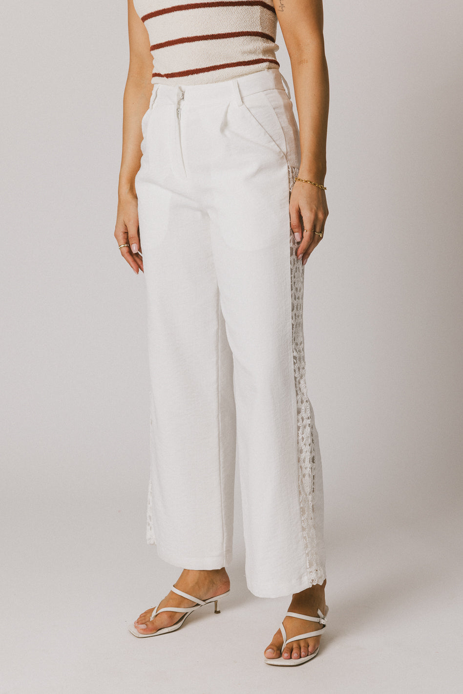 Karie Crochet Pants in White