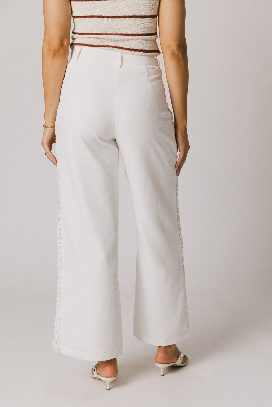Karie Crochet Pants in White