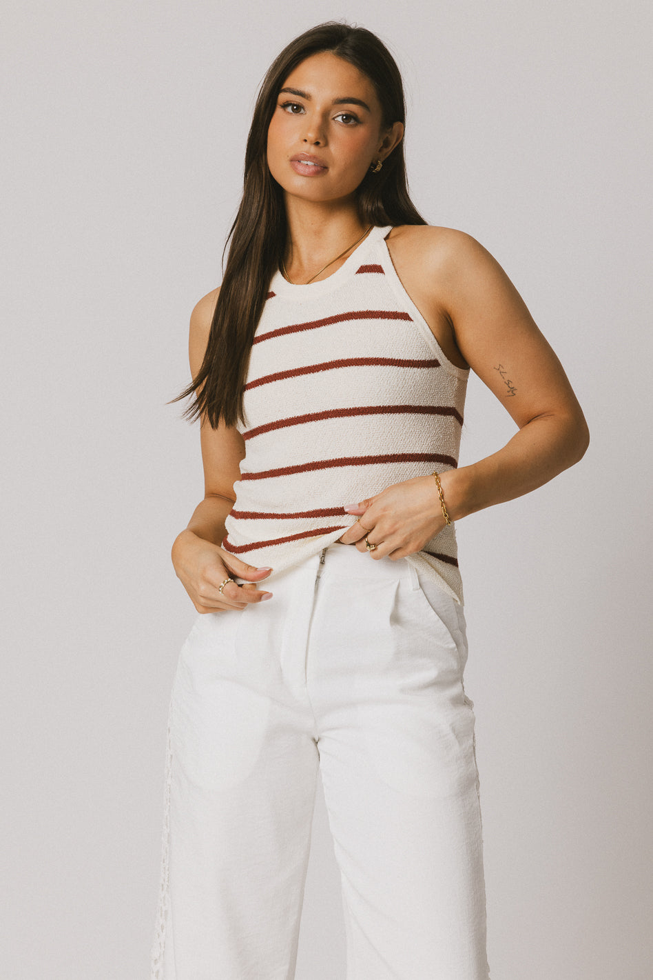 STRIPED TANK IN RED
