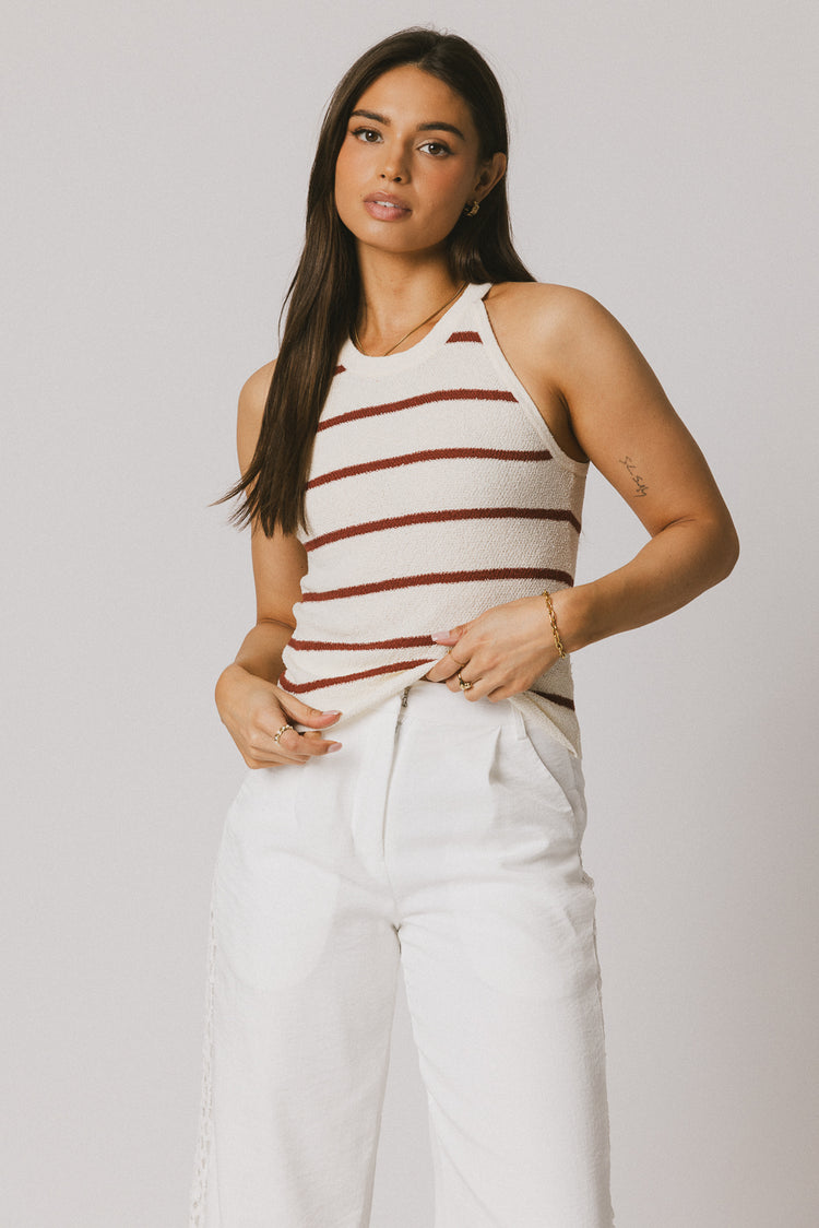 STRIPED TANK IN RED