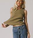 high neck green tank