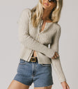 ribbed knit cardigan with front buttons
