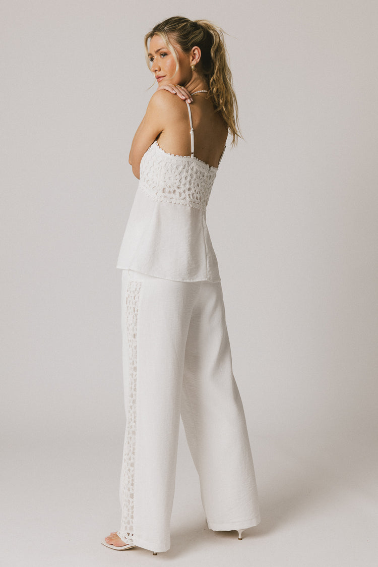 white crochet set