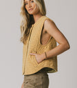 embroidered vest in yellow