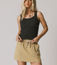 elastic waitband mini skirt