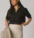 DARK WASH DENIM TOP