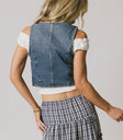 cropped denim vest