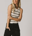 TANK TOP WITH OLIVE STRIPES