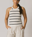 NAVY STRIPED TANK TOP
