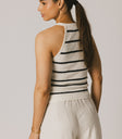 TANK TOP WITH CREAM AND NAVY STRIPES
