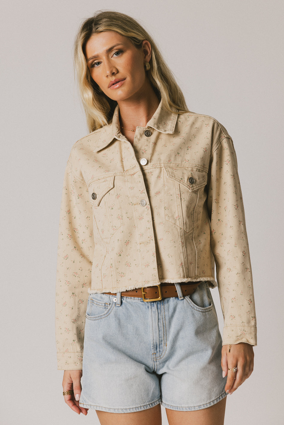 floral jacket with buttons