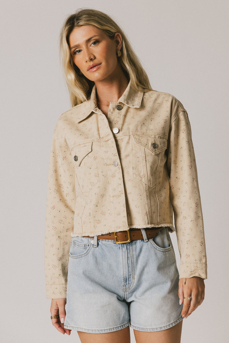 floral jacket with buttons