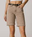 Layla Denim Shorts in Mushroom