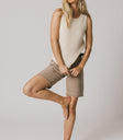 CREAM RIBBED TANK TOP