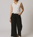 PLEATED PANTS IN BLAK