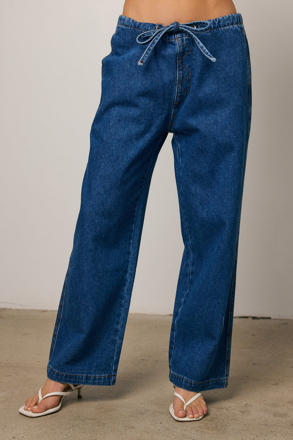 adjustable denim pants