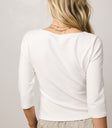white 3/4 sleeve top