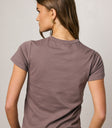 short sleeve top in plum